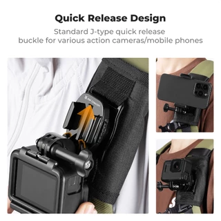 K&F CONCEPT สายรัดกระเป๋า Backpack Clip Mount POV ต่อกล้อง คลิปหนีบหมุน 360° สำหรับGopro/DJI/Insta