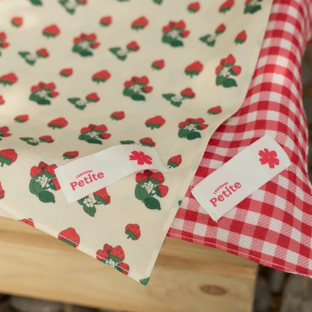 lookbookpetite strawberry field scarf in morning berry/red gingham