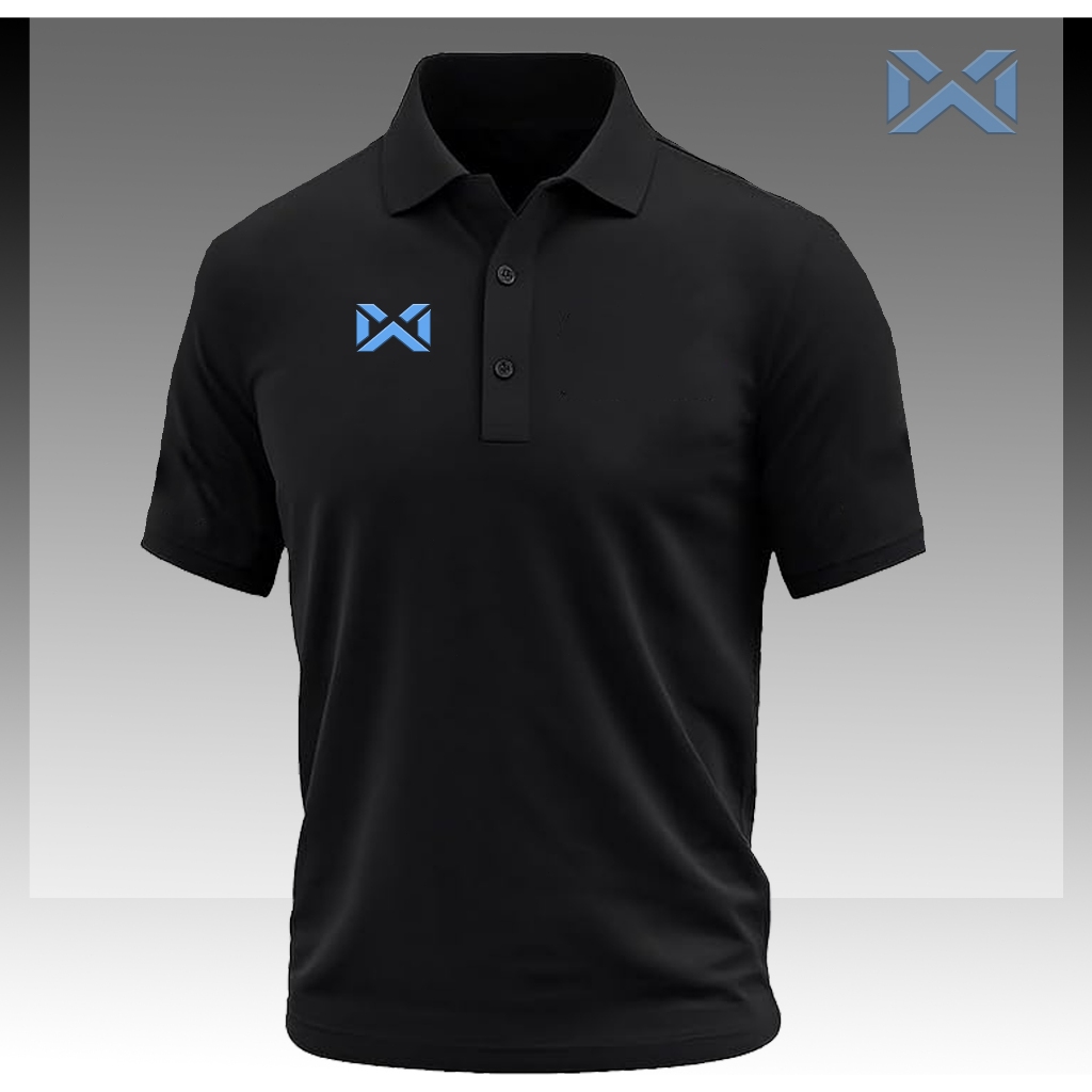 🛒การออกแบบเดิมเสื้อโปโล WARRIX เสื้อยืดคอปก POLO ซ้ายขวาเงินเสื้อยืดคอปกผู้ใหญ่ เสื้อโปโลผู้ชาย S-3XL