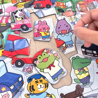 จิ๊กซอว์สำหรับเด็ก - JessieFrog Jigsaw Puzzle แบบถาด 45 ชิ้น ลาย Cars