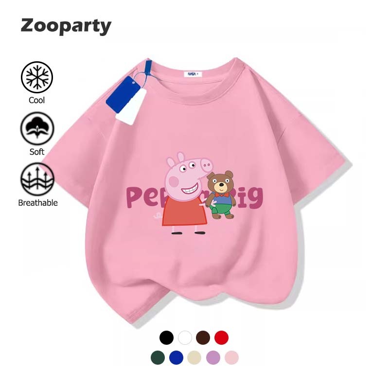 Peppa Pig เสื้อยืดเด็ก ใหม่ ลายพิมพ์การ์ตูนน่ารัก เสื้อน่ารัก ใส่สบาย นุ่ม(ส่งเร็ว จัดส่งจากไทย)
