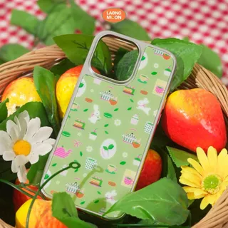 NEW Laongmoon เคสไอโฟนขอบเงิน พิมพ์ลาย Little Garden Collection สำหรับ iPhone 12 13 14 15 16 17