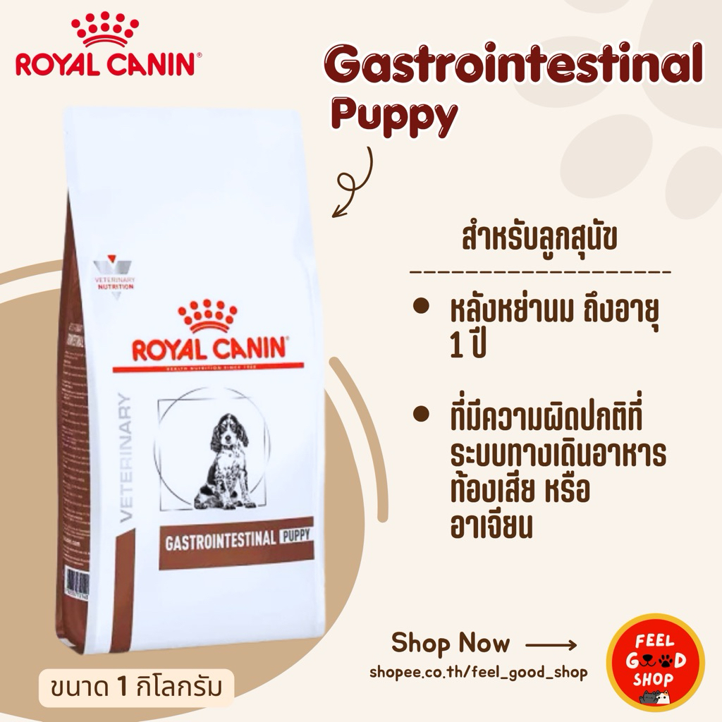 Royal Canin Gastro  Puppy (1 kg) แบบเม็ด อาหารลูกสุนัขโรคลำไส้ - ดูดซึมอาหารผิดปกติ (หมดอายุ 01/27)