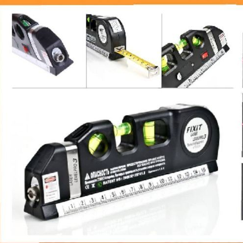 Fixit Laser Level Pro 3เครื่องวัดระดับน้ำเลเซอร์มัลติฟังก์ชั่น พร้อมขาตั้งพรและตลับเมตร ตลับเมตร