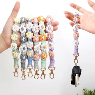 ผ้าฝ้ายทอดอกไม้ Lanyardsสายโทรศัพท์มือถือสำหรับป้องกันการสูญเสียพวงกุญแจฯลฯยังสามารถใช้สายแขวนข้างกระเป๋าได้