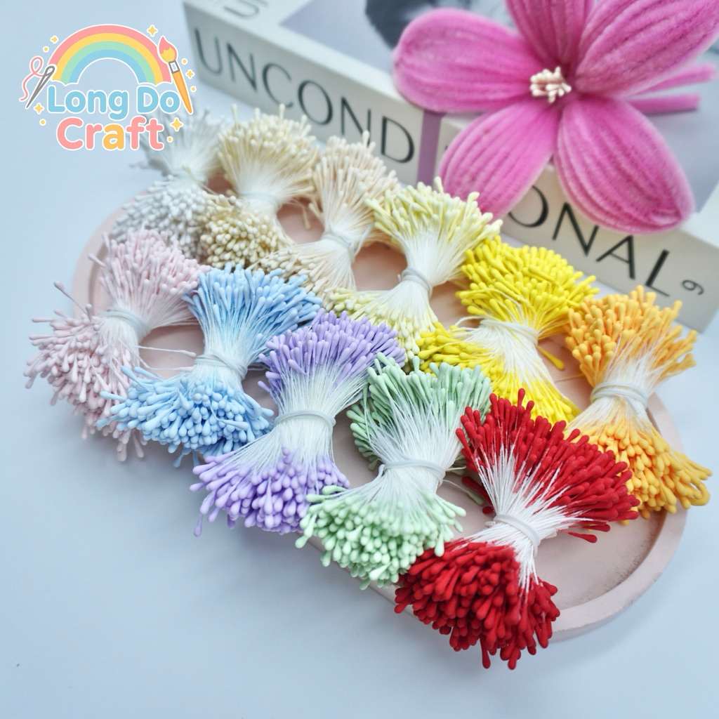 เกสรดอกไม้ประดิษฐ์ ดอกไม้ Diy ขนาด 2mm มัดละ400เส้น พร้อมส่ง