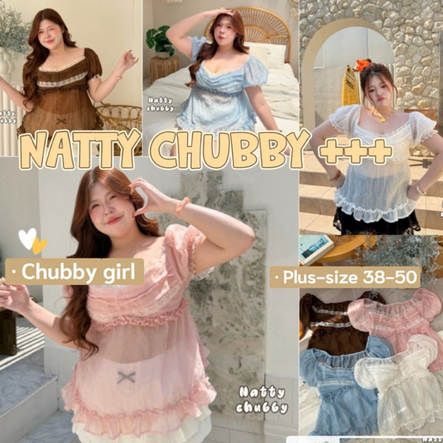 (ส่วนลดโปรเปิดร้าน+ส่งฟรีโค้ดคุ้ม✅) เสื้อแขนตุ๊กตา อกระบายแต่งลูกไม้จัดเต็ม น่ารักมากๆ หวานๆ(38-50)
