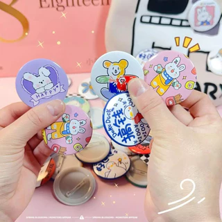 100 ชิ้น เข็มกลัดหลัง วัสดุทำป้ายเปล่า DIY ชิ้นส่วนปุ่มติดเสื้อ ขนาด 25/32/37/44/58 มม. สินค้าพร้อมส่ง