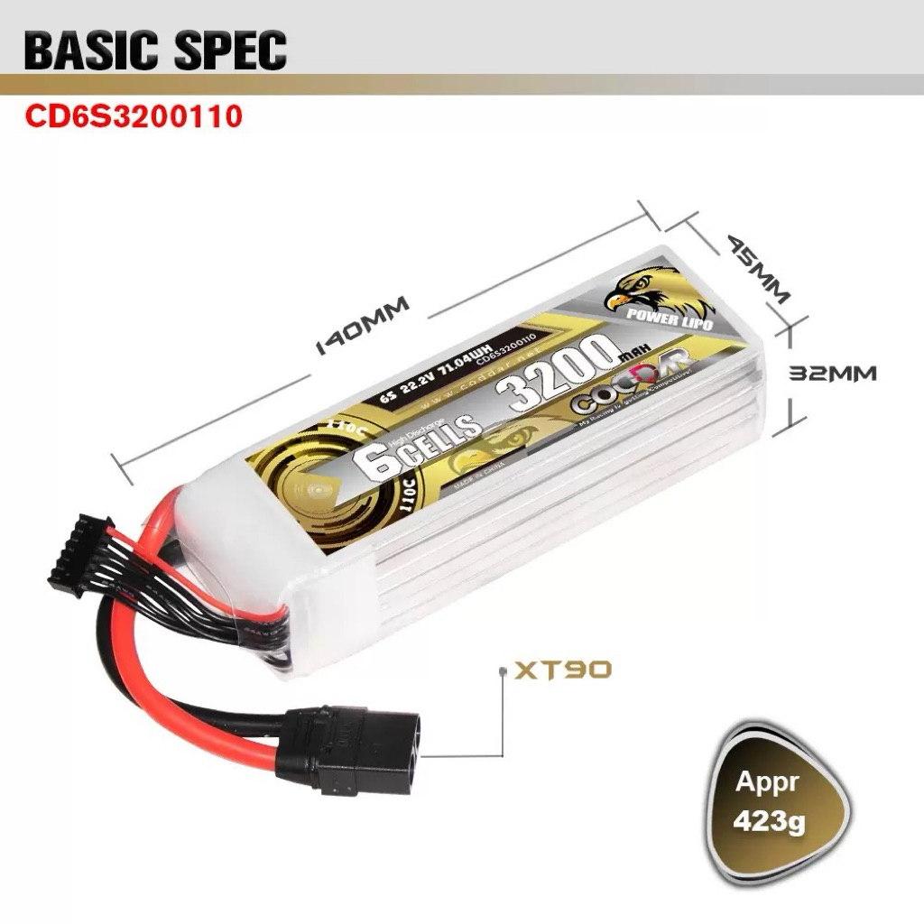 CODDAR Lipo 6s 22.2V 3200mAh 110c