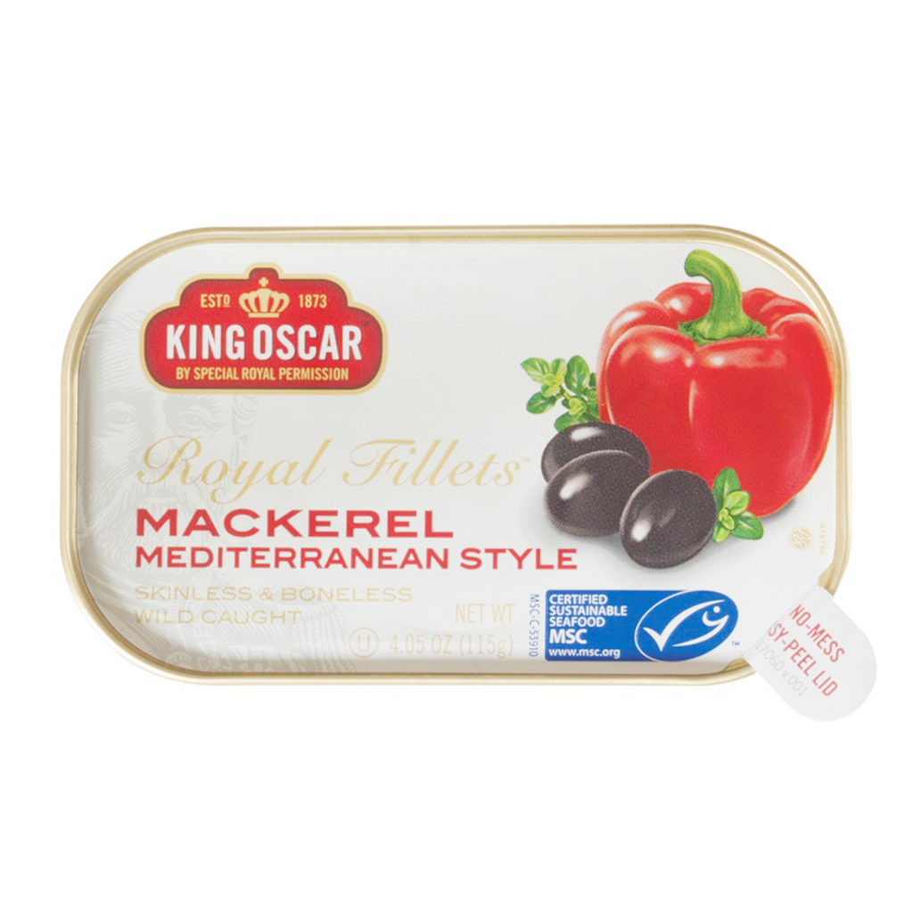 King Oscar Mackerel Mediterranean 115g คิงออสการ์ แมคเคอเรลเมดิเตอร์เรเนียน