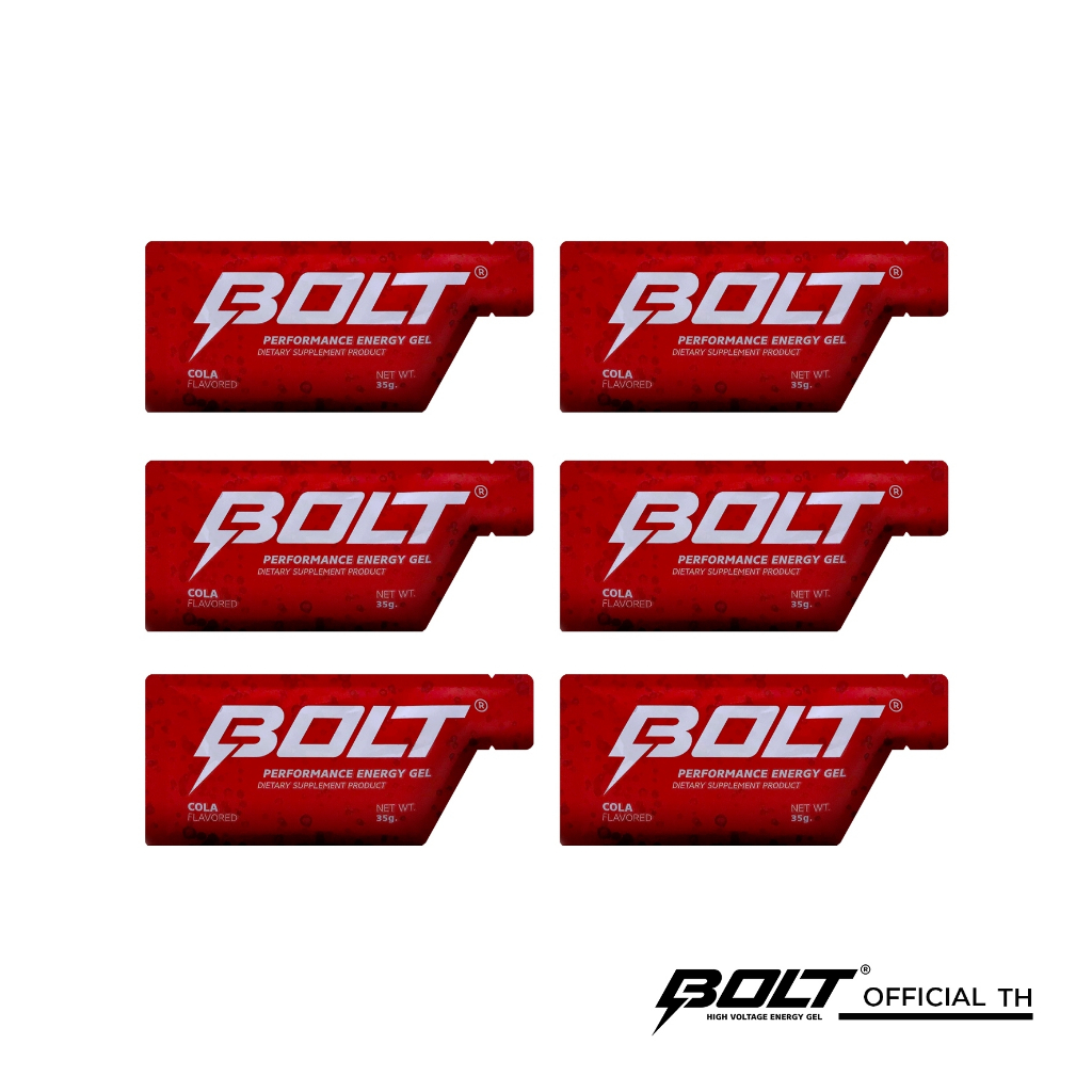 เจลให้พลังงาน รสโคล่า (Pack 6ซอง) ***BBE 28/01/2028*** BOLT ENERGY GEL COLA นักวิ่ง นักกีฬา