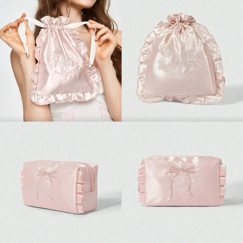 (🔥พร้อมส่ง น่ารักมาก🔥)𝐑𝐨𝐦𝐰𝐞 𝐊𝐚𝐰𝐚𝐢𝐢 𝐁𝐚𝐠🌸💕🌩️🐰 มี2แบบ ผ้าซาตินอย่างดี น่ารักมาก
