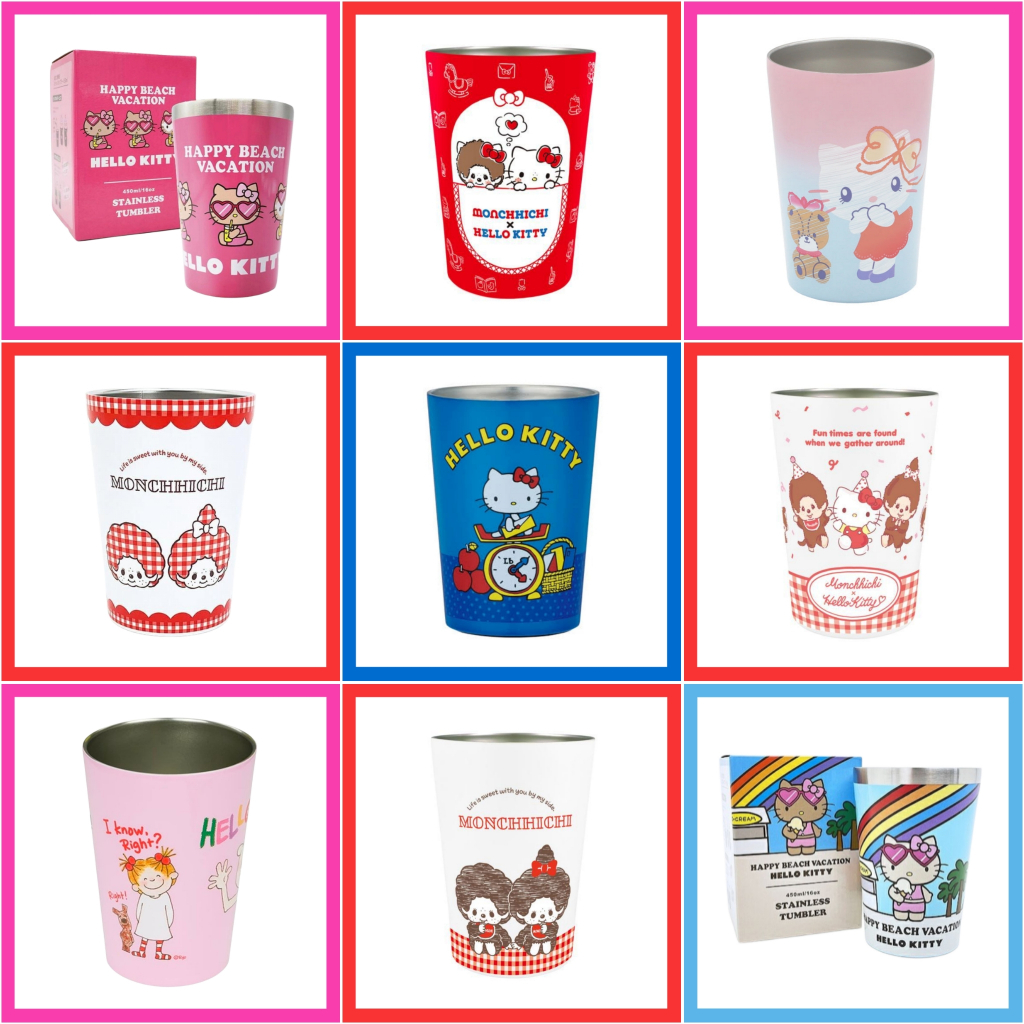 💖 แท้ 100% แก้วน้ำ เก็บร้อนเย็น 450 ml Sanrio Monchhichi COCO 💖 แก้ว 2WAY Stainless Tumbler