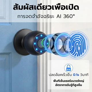 ล็อคประตู digital door lock APP TUYA ล็อคประตู ลายนิ้วมือ สำคัญ สมาร์ทล็อค Smart Lock Knob การล็อคอัตโนมัติ รับประกัน3ปี