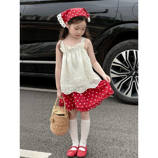 [Namsaii kids]🔥พร้อมส่ง🔥ชุดเซท3ชิ้น ชุดเด็กผู้หญิง เสื้อสายเ…