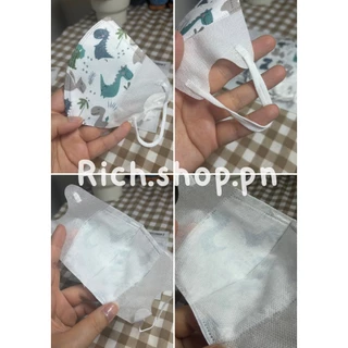 3D เด็ก mask หน้ากากเด็ก3ชั้น แพค10ชิ้น 4-12ขวบ ป้องกันเชื้อโรค ราคาถูก