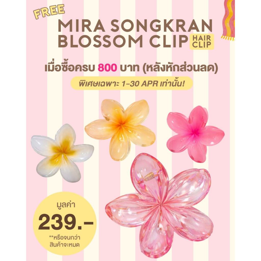 🌸 Mira Songkran Blossom Clip กิ๊บหนีบผมดีไซน์ดอกไม้สุดคิ้วท์ 🌸