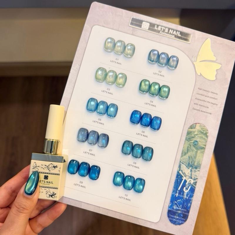 Let's nail ocean โทนฟ้าน้ำเงิน 10 สี ( 036 ) พร้อมชาร์จสำเร็จรูป