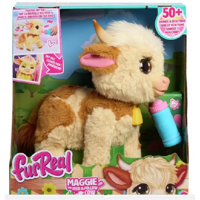 furReal Maggie The Feed & Follow Cow วัวไฮแลนด์เดินตามได้ มีเสียงร้อง กินได้ Interactive 11 นิ้ว