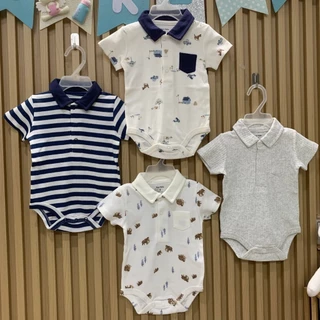บอดี้สูทคอปกเด็กแรกเกิด Kani Kid's ลายเท่สุดๆ ใส่สบาย แขนสั้น ขาเว้า ผ้านุ่มมาก Cotton100% ระบายอากาศได้ดี👼🏻💕