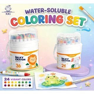 KiKi สีเทียน 36 สี ปลอดสารพิษ สำหรับเด็ก สีพาสเทล ระบายสี วาดภาพ เสริมพัฒนาการเด็ก