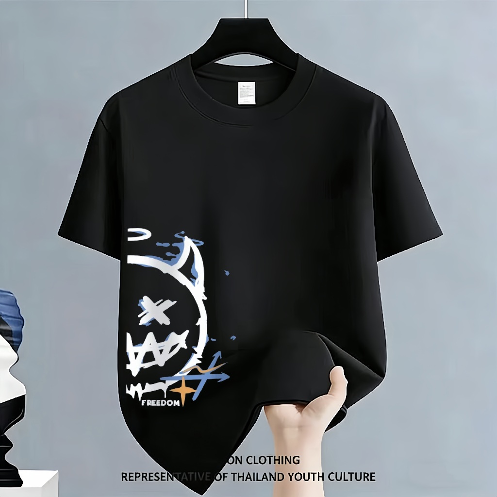 เสื้อและเสื้อยืดแขนสั้นไทย เสื้อแขนสั้น ทั้งชายและหญิง ทรงหลวม จัดส่งภายใน 24 ชั่วโมง แบบยอดนิยม เงินสดในการจัดส่ง