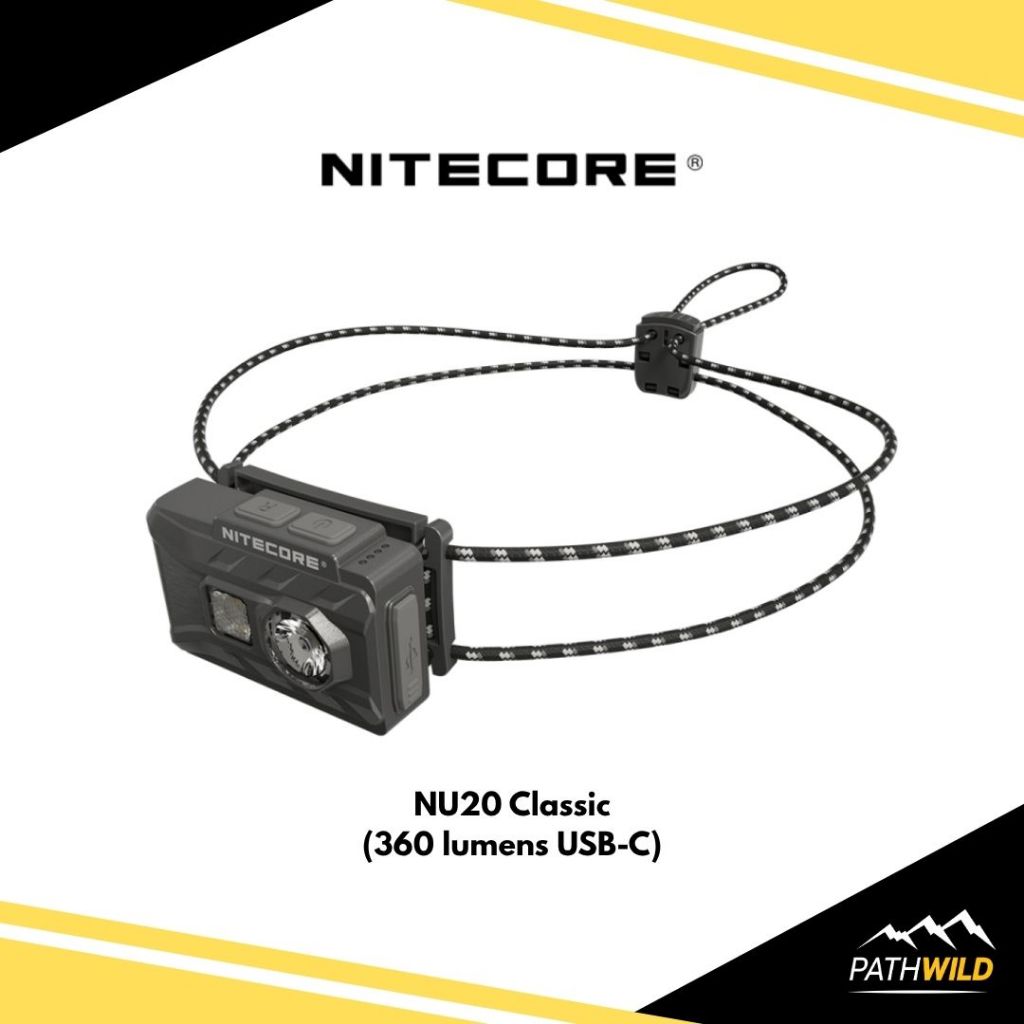 NITECORE NU20 Classic (360 lumens USB-C) ไฟฉายคาดหัว ให้ความสว่างสูงสุด 360ลูเมน สามารถชาร์จแบตได้ น