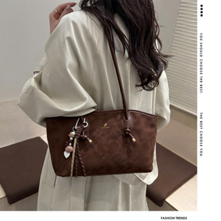 กระเป๋าTote สไตล์เกาหลีวินเทจ ลายเสือเนื้องอก กันน้ำ ความจุข…