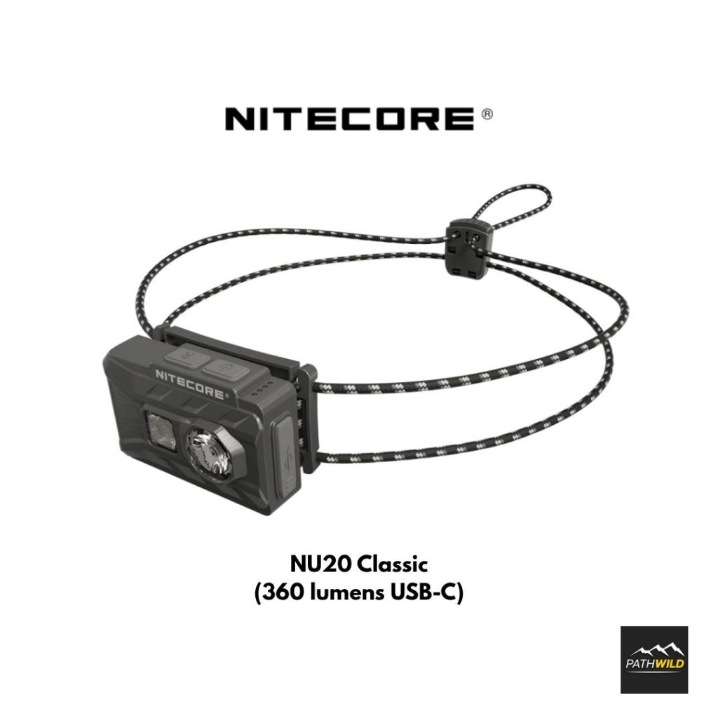 ไฟฉายคาดหัว NITECORE NU20 Classic (360 lumens USB-C) ให้ความสว่างสูงสุด 360ลูเมน สามารถชาร์จแบตได้ น