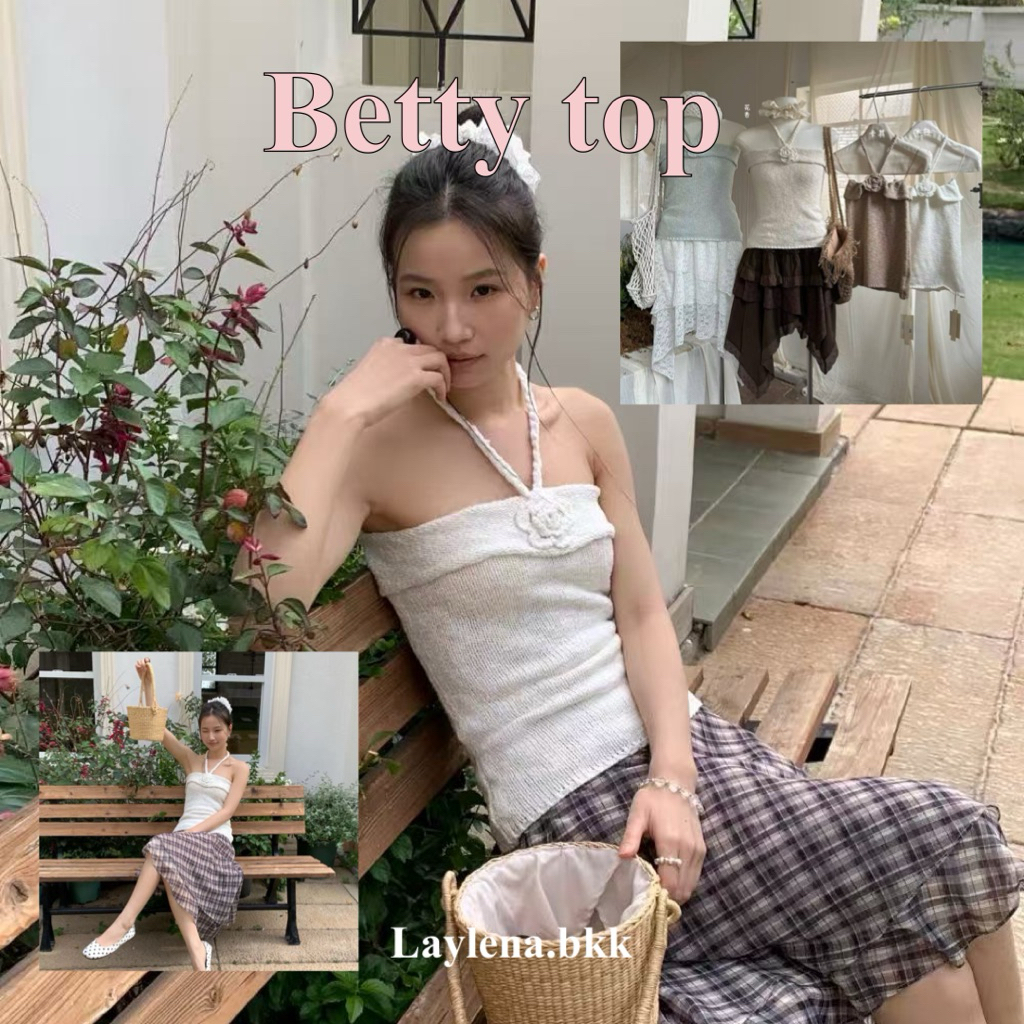 เสื้อสายเดี่ยวคล้องคอไหมพรม รุ่น Betty too - Laylena.bkk