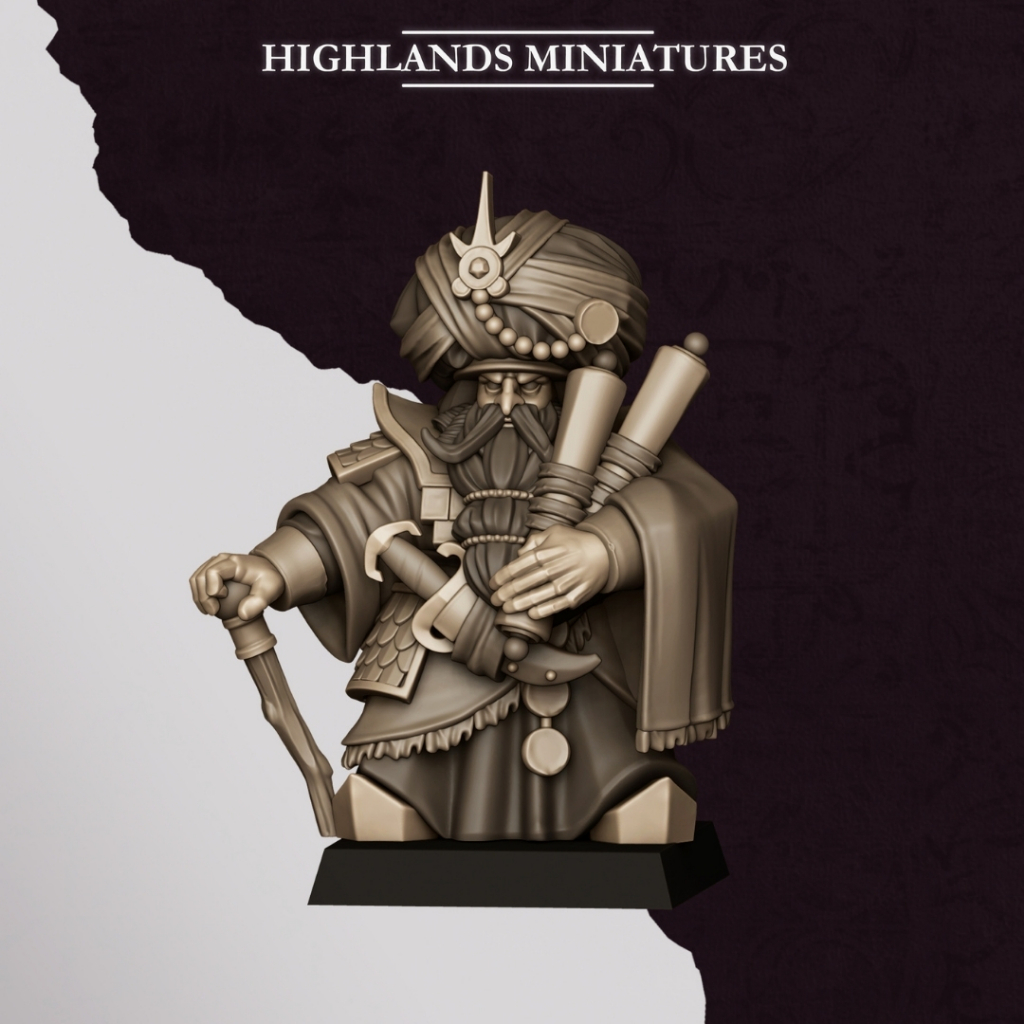 Marduk Sorcerer - Sons of Marduk - Humanoid Dwarf / 32mm scale 3D printed miniature HLM