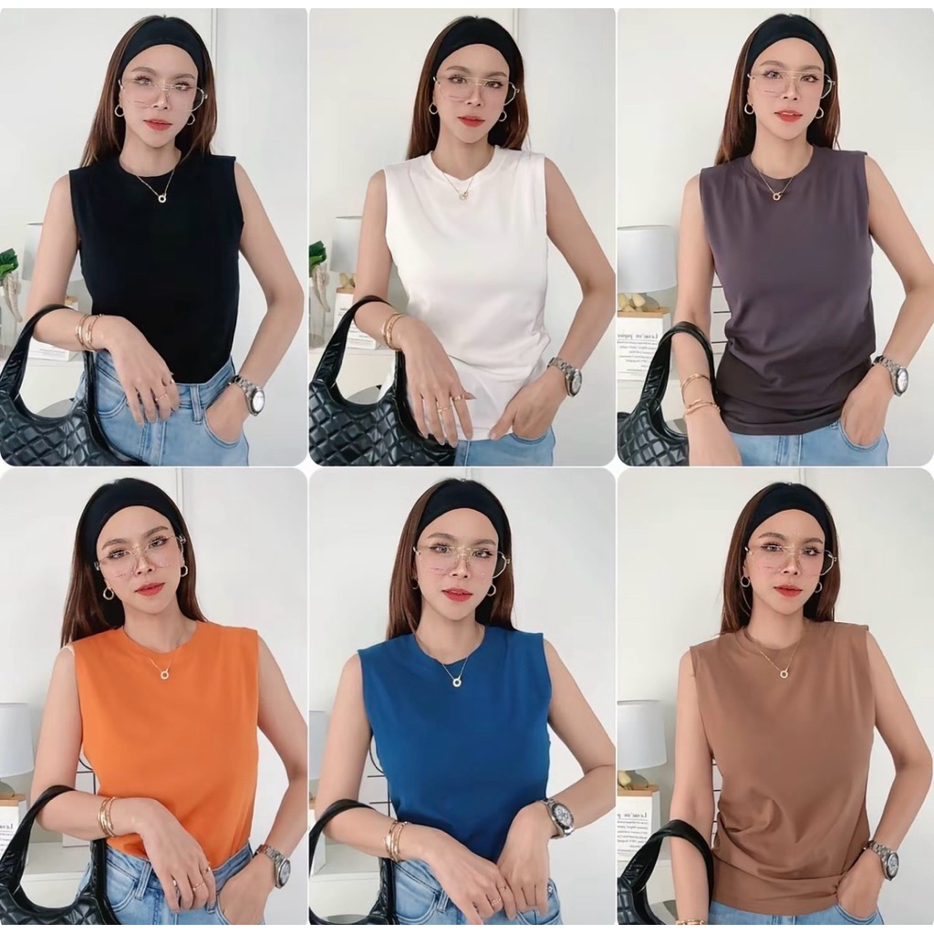 001-027 เสื้อกล้ามกันโป๊ ปิดรักแร้ผ้าคอตอน