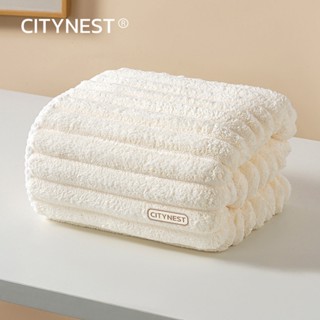 CITYNEST ผ้าเช็ดตัว พร้อมส่ง ผ้าขนหนู 90*170cm สีครีม ผ้าขนน…