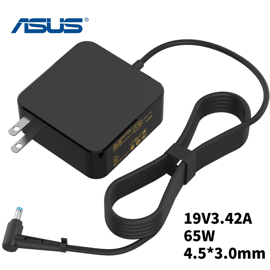อะแดปเตอร์โน๊ตบุ๊ค ASUS 65W 19V3.42A 4.5*3.0mm PRO MSI 14 M14 P14 15M Vivobook 17X Laptop Adapter