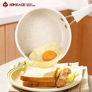 HOME ACE กระทะเคลือบสารกันติด กระทะทอด/ผัด ใช้ได้ทุกเตา ไม่ติดกระทะ ล้างง่าย พร้อมชุดเครื่องครัวซิลิโคน