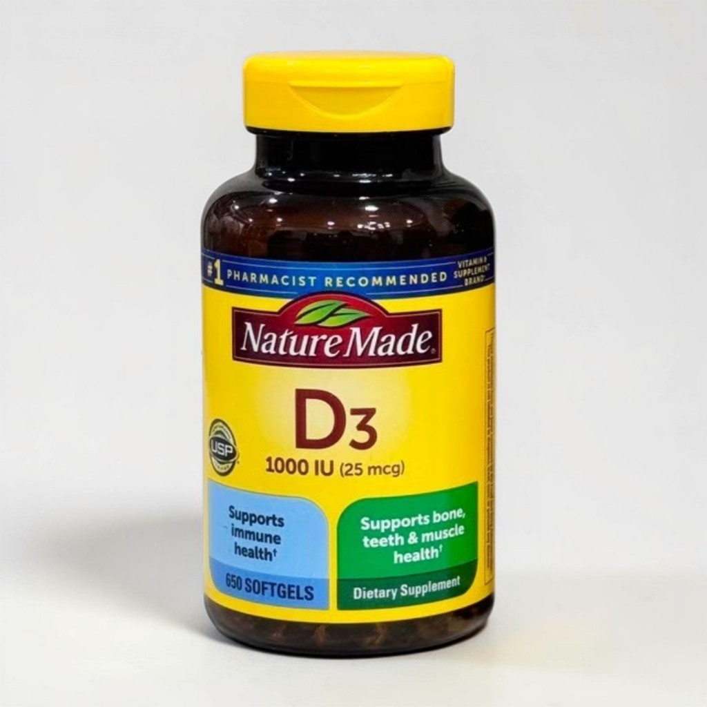 Nature made วิตามิน D3 ขนาด 25 mcg จำนวน 650 ซอฟต์เจล