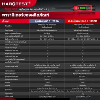 HABOTEST HT95B-SL5 เครื่องทดสอบแรงดันไฟฟ้าสกรูไดรเวอร์ 3v ~ 500V AC แรงดัน NCV breakpoint ค้นหาจอ LCD เหมาะสำหรับการทดสอ