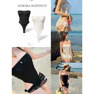 Aurora Bodysuit บอดี้สูทเกาะอก ผ้าลูกไม้พรีเมียม ทรงสวย เข้ารูปกระชับ