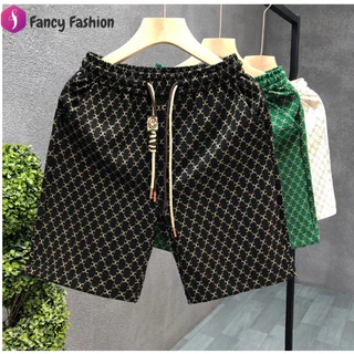 FancyFashionM-3XL กางเกงขาสั้นผู้ชาย ไซส์ใหญ่ ลําลอง ทรงหลวม ผ้าไหมน้ําแข็งมีน้ําหนักเบาและระบายอากาศได้ดี ขาวแฟชั่นชาย