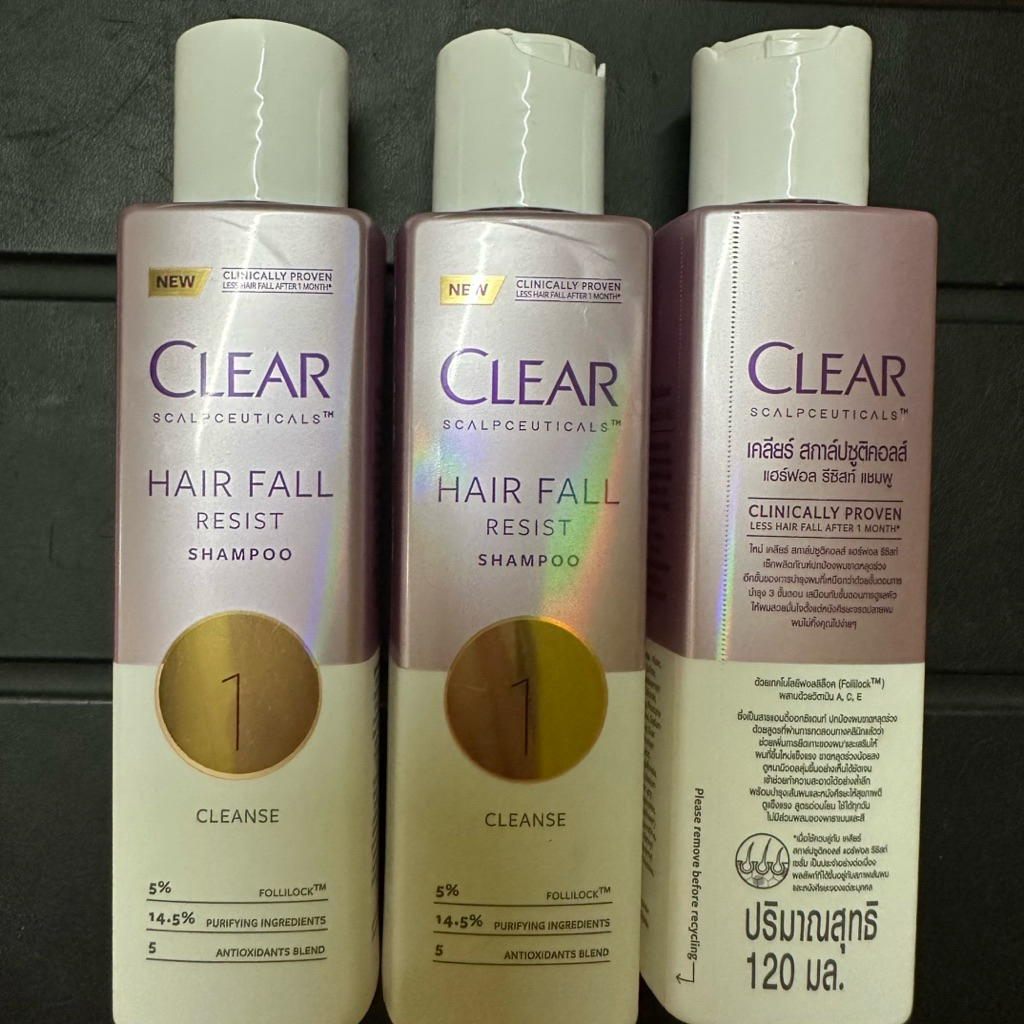 Clear resist anti hair fall shampoo ลดผมร่วง บำรุงปลายผม เคลียร์ แชมพู สกาล์ปซูติคอลส์ scalpceuticls 120ml