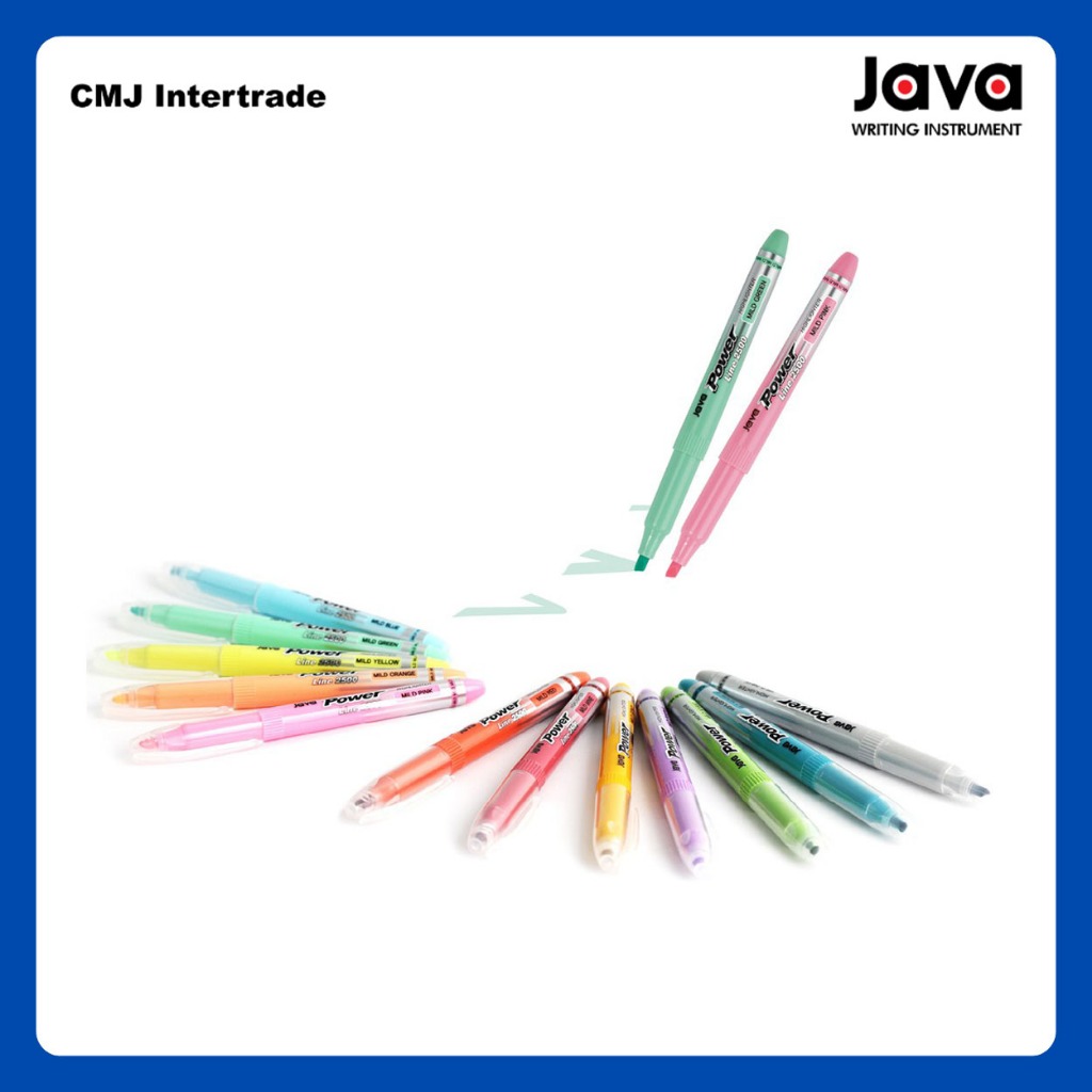 JAVA POWER LINE ปากกาเน้นข้อความแบบเซ็ต ปากกาไฮไลท์ มีให้เลือกมากกว่า 20 สี
