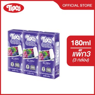 TIPCO Cool เบอร์รี่มิกซ์ ผสมน้ำผลไม้รวม 40% ขนาด 180 มล. แพ็…