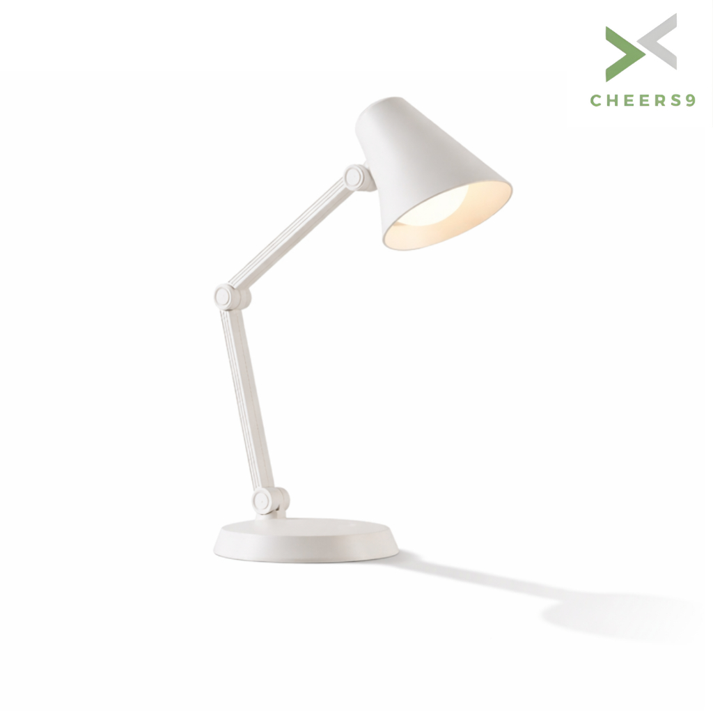 Cheers9 โคมไฟขั้ว e27 โคมไฟตั้งโต๊ะ โคมไฟอ่านหนังสือ study lamp Table Lamp สวิชต์ปุ่มกด ปรับได้ 3 สี
