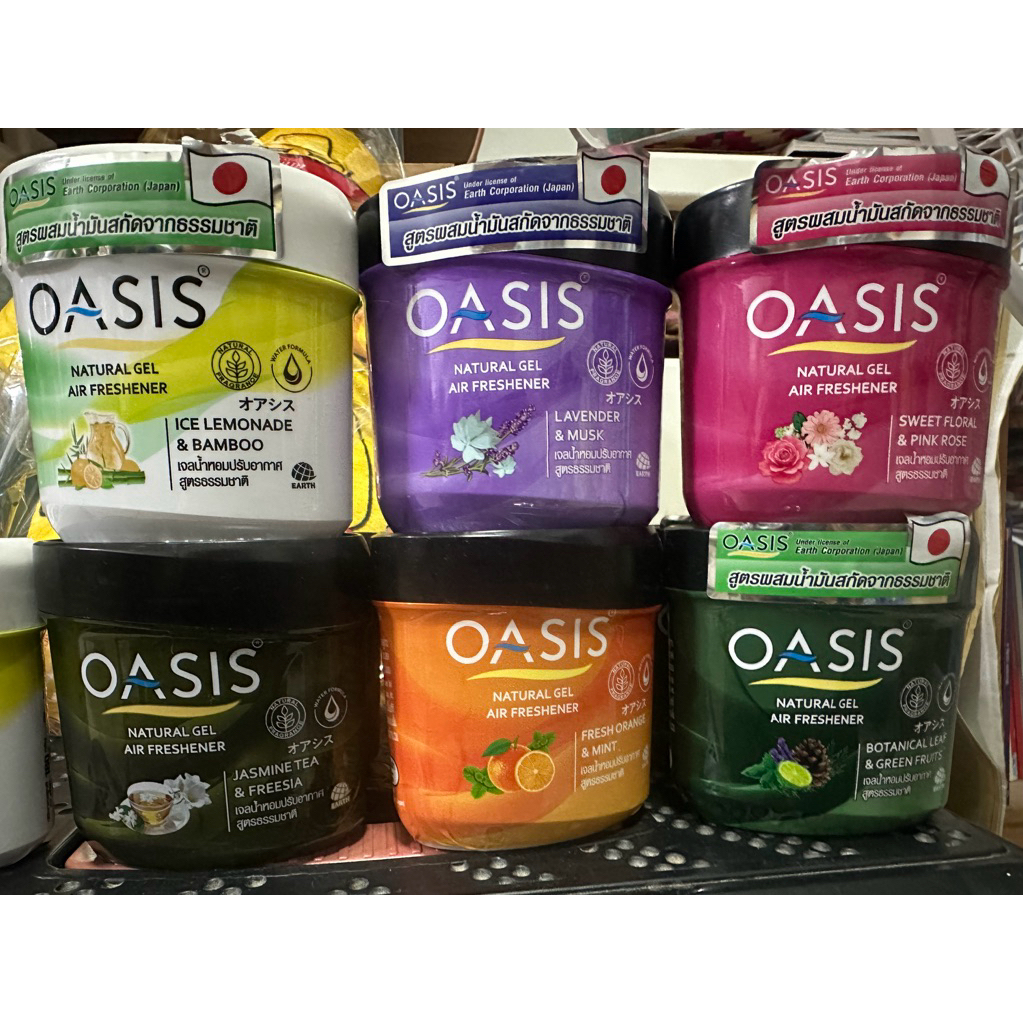 Oasis เจลหอมปรับอากาศ สูตรผสมน้ำมันสกัดจากธรรมชาติ 1 ชิ้น Natural Gel Air Freshener