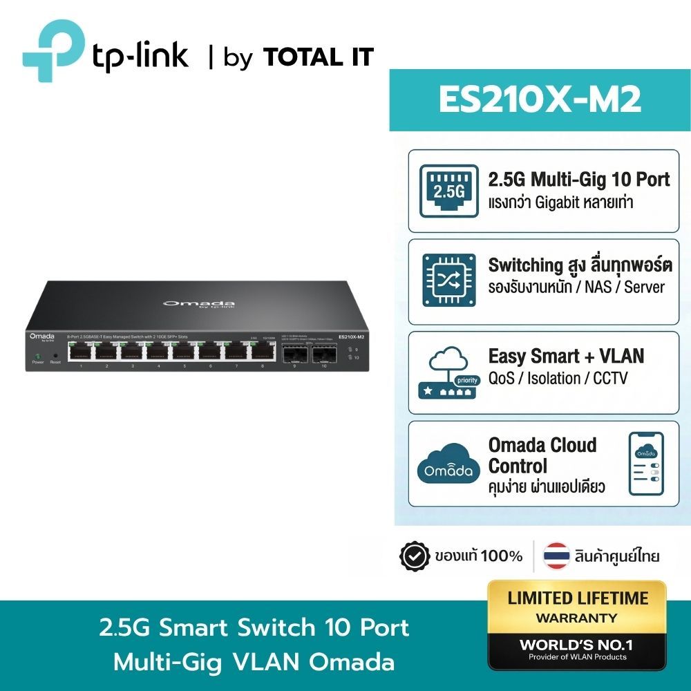 TP-Link ES210X-M2 | 2.5G Easy Managed Switch | 8×2.5G + 2×10G SFP+