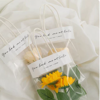 ถุงโปร่งใสใส่ช่อดอกไม้ 10pcs กระเป๋าถือใส (ไม่รวมดอกไม้) แบบใส ตุ๊กตา ถุงของขวัญ ใส่ดอกไม้มอบให้ในวันแห่งความรัก
