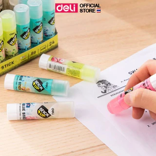 กาวแท่งเจล Deli 8g สีใส ปลอดสารพิษ ลายการ์ตูนน่ารัก พกพาง่าย เหมาะเด็กและงานประดิษฐ์