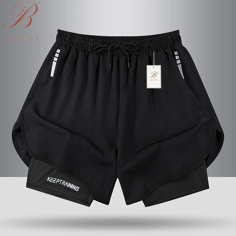 B BLUES M-5XL กางเกงกีฬาขาสั้น ไซส์ใหญ่ แบบแห้งเร็ว ระบายอาก ความยืดหยุ่นสูง เหมาะกับใส่ออกกําลังกาย วิ่ง สําหรับผู้ชาย thumbnail 5