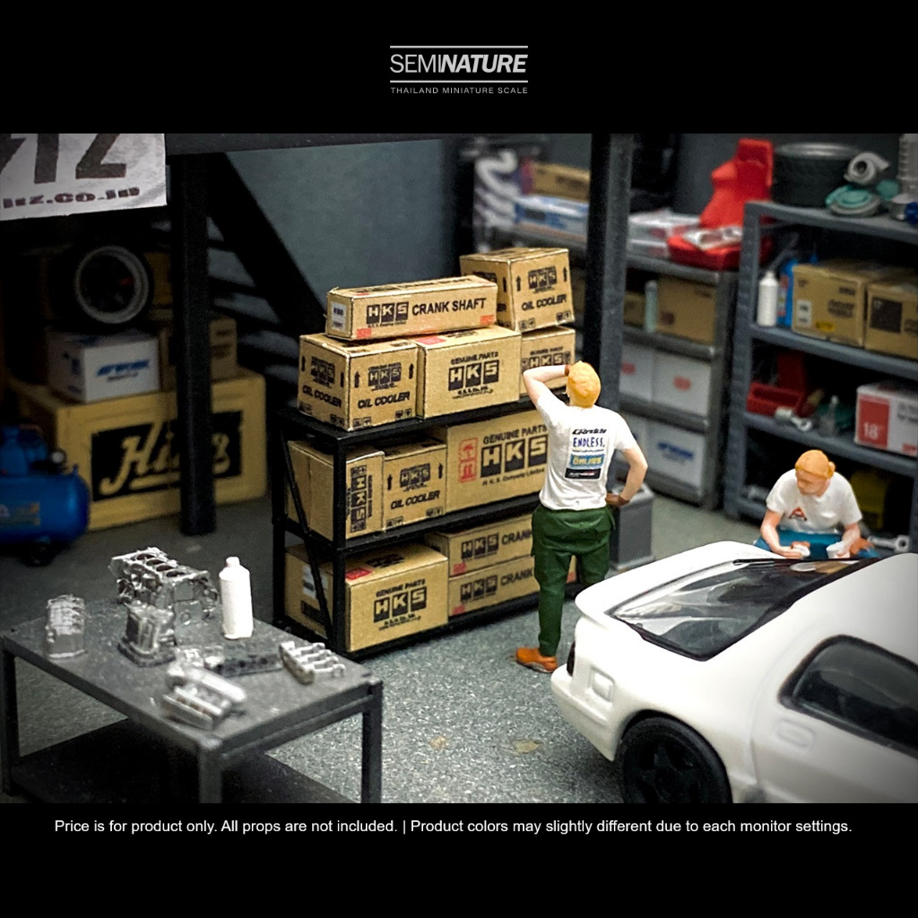 🇹🇭พร้อมส่ง♦️ชั้นกล่องแต่งอู่ สเกล 1/64 แบบใหม่‼️กล่อง HKS ขนาด 1/64 ‼️Garage shelf 1/64 scale ‼️ HKS