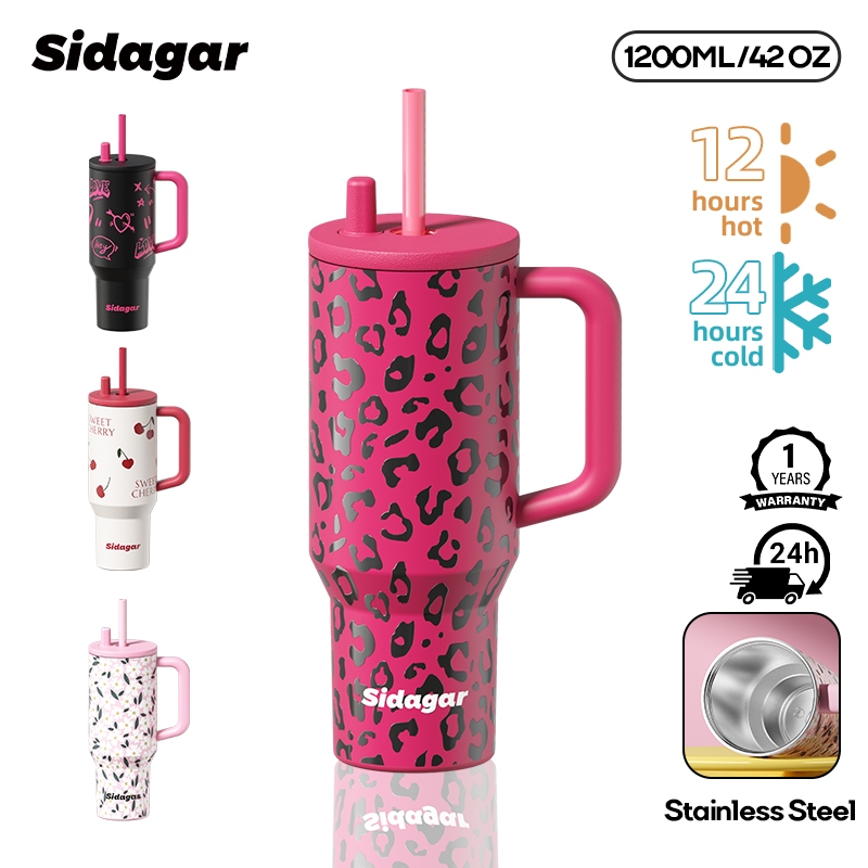 Sidagar แก้วเก็บความเย็น สเตนเลส 316 แก้วน้ํา 700ML ความจุสูง สามวิธีในการดื่มน้ำ แก้วเก็บอุณหภูมิ